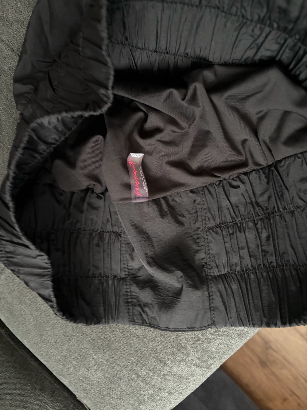 Smocked Waist Black Athletic Shorts with Built-In Lining - Picture 3 of 4